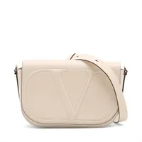 ヴァレンティノガラヴァーニ Vロゴ レザー ショルダーバッグ ベージュ