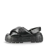 ミュウミュウ レザー サンダル 35.5 ブラック