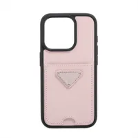 プラダ サフィアーノ トライアングル 1ZH162 レザー iPhoneケース ピンク×ブラック