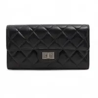 シャネル マトラッセ 2.55 ラムスキン ブラック シルバー金具