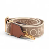 ロエベ ロゴ キャンバス×レザー ショルダーストラップ ベージュ