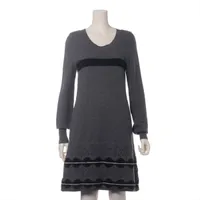 シャネル ココボタン ウール ニットワンピース 07AW 38 グレー