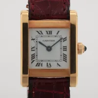 カルティエ タンクノーマル YG×革 QZ ホワイト文字盤