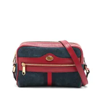 グッチ スエード ショルダーバッグ ネイビー