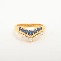 ミキモト サファイア ダイヤ K18(YG)