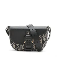 ディオール サドル ミニメッセンジャー キャンバス ショルダーバッグ ブラック