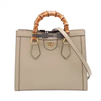 グッチ バンブー ダイアナ レザー 2WAYハンドバッグ ベージュ