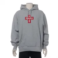 シュプリーム コットン×ポリエステル パーカー L グレー