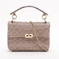 ヴァレンティノ ロックスタッズ レザー 2WAYハンドバッグ ピンク