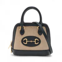 グッチ ホースビット1955 キャンバス 2WAYハンドバッグ ベージュ