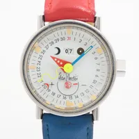 アランシルベスタイン SS×革 AT ホワイト文字盤