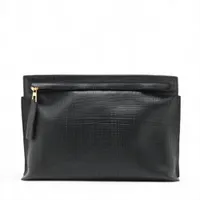 ロエベ Tポーチ レザー クラッチバッグ ブラック