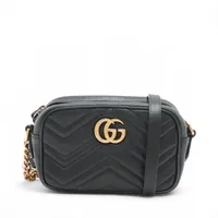 グッチ レザー ショルダーバッグ ブラック