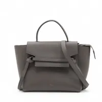 セリーヌ ベルトバッグマイクロ レザー 2WAYハンドバッグ グレー