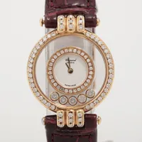 ショパール 20/5605 YG×革 QZ ホワイト文字盤