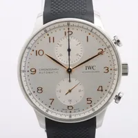 IWC ポルトギーゼ クロノグラフ IW371604 SS×ラバー AT シルバー文字盤