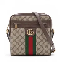 グッチ GGスプリーム オフィディア PVC ショルダーバッグ ブラウン