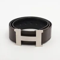 エルメス コンスタンス Hベルト レザー ベルト □P:2012 100 ブラック×ブラウン