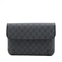 グッチ GGスプリーム PVC ウエストポーチ グレー