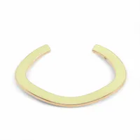 ボッテガヴェネタ ツイスト 925×革 バングル ベージュ×ゴールド AB