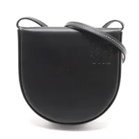 ロエベ ヒールポーチミニ レザー ショルダーバッグ ブラック