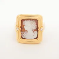 ノンブランド シェルカメオ ダイヤ K18