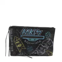 バレンシアガ クラシック レザー クラッチバッグ ブラック