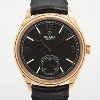 ロレックス 1908 52508 YG×革 AT ブラック文字盤