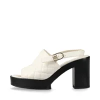 シャネル ココマーク マトラッセ レザー サンダル サイズ不明 ブラック×アイボリー