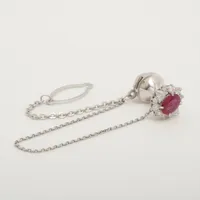 ノンブランド ルビー ダイヤ K14WG×Pt900