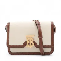 バーバリー TB キャンバス ショルダーバッグ ベージュ