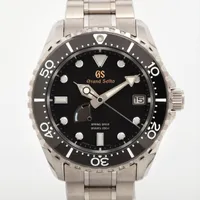 グランドセイコー スプリングドライブ SBGA463 SS×TI AT ブラック文字盤