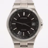 シチズン エクシード エコドライブ TI ソーラー ブラック文字盤