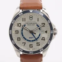 ヴィクトリノックス SS×革 QZ シルバー文字盤