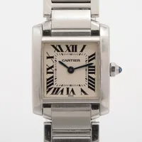 カルティエ タンクフランセーズMM 2465 SS×YG QZ アイボリー文字盤