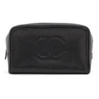 シャネル ココマーク キャビアスキン ブラック ゴールド金具