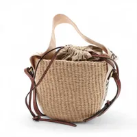 クロエ×ミフコ ウッディ スモール バスケット ペーパー 2WAYショルダーバッグ ブラウン