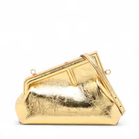 フェンディ ファースト レザー ショルダーバッグ ゴールド