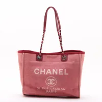 シャネル ドーヴィルMM キャビアスキン レッド シルバー金具