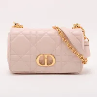 Christian Dior クリスチャンディオール カナージュ カロ ミニラウンド ラムスキン レザー チェーンショルダーバッグ ピンク Christian Dior (クリスチャンディオール) カナージュ カロ ミニ