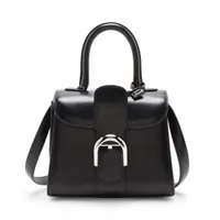 デルボー ブリヨンミニ レザー 2WAYハンドバッグ ブラック