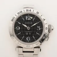 カルティエ パシャC メリディアン W31049M7 SS AT ブラック文字盤