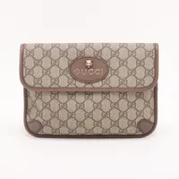 グッチ GGスプリーム タイガーヘッド PVC ウエストポーチ ベージュ