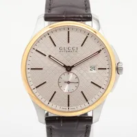 グッチ Gタイムレス 126.3 GP×SS×革 AT シルバー文字盤