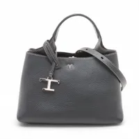 トッズ Tタイムレス レザー 2WAYハンドバッグ ブラック