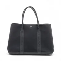 エルメス ガーデンパーティ36 PM トワルオフィシエ ブラック シルバー金具