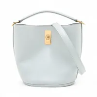 セリーヌ ティーン バケット16 レザー 2WAYハンドバッグ ブルー