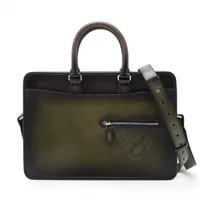 ベルルッティ アンジュール レザー ブリーフケース グレー Aランクの