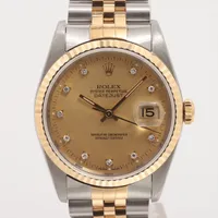 ロレックス デイトジャスト36 16233G SS×YG AT シャンパン文字盤