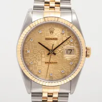ロレックス デイトジャスト36 16233G SS×YG AT シャンパン 彫りコンピューター文字盤